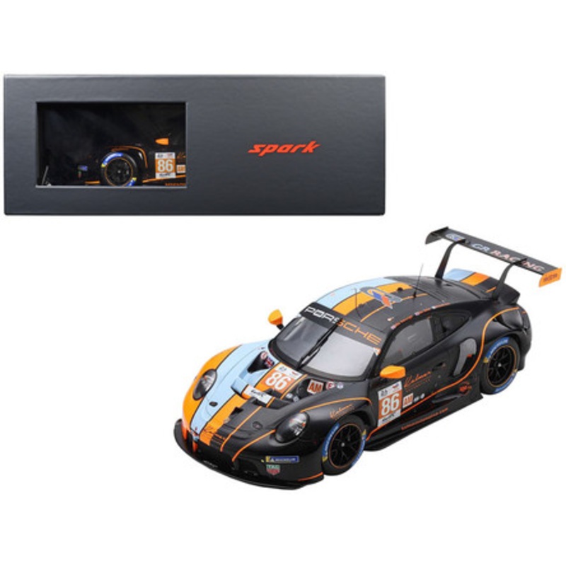 1/18 Spark 2023 Le Mans Porsche 911 RSR - 19 #86 GR Racing  M. Wainwright - B. Barker - R. Pera Car Model