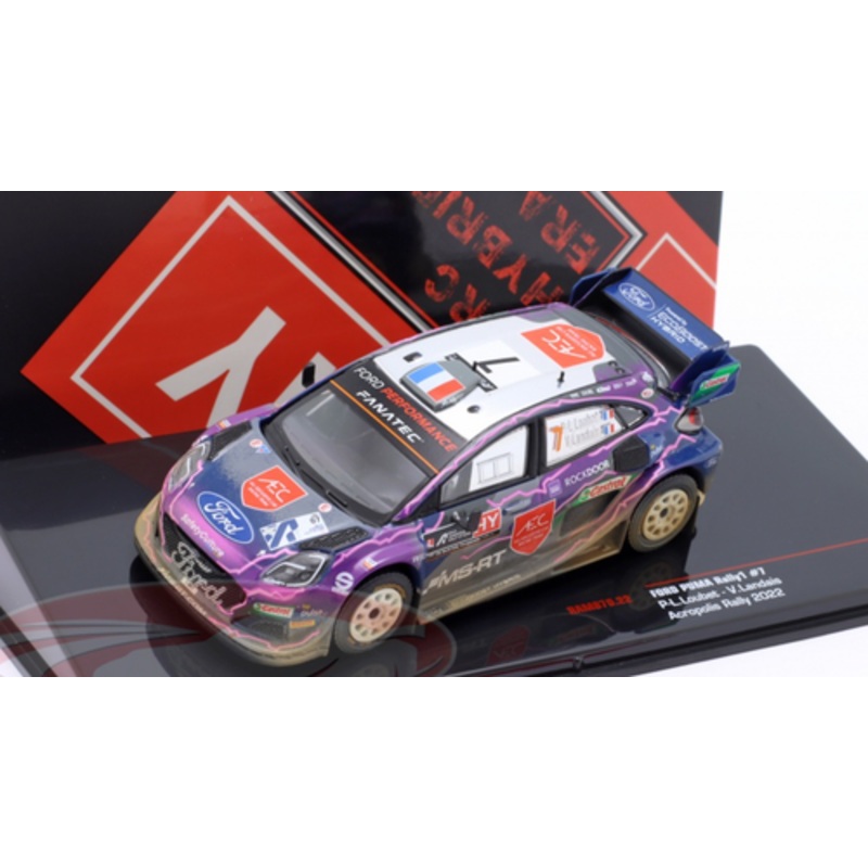 1/43 Ixo 2022 Ford Puma Rally1 #7 4th Acropolis Rallye M-Sport Ford WRT Pierre-Louis Loubet, Vincent Landais Car Model