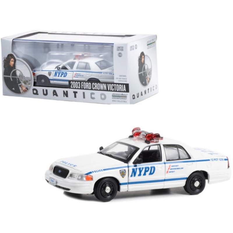 2003 Ford Crown Victoria Police Interceptor NYPD (New York City Police Dept) White "Quantico" (2015-2018) TV Series 1/43 Diecast Model Car by Greenlight