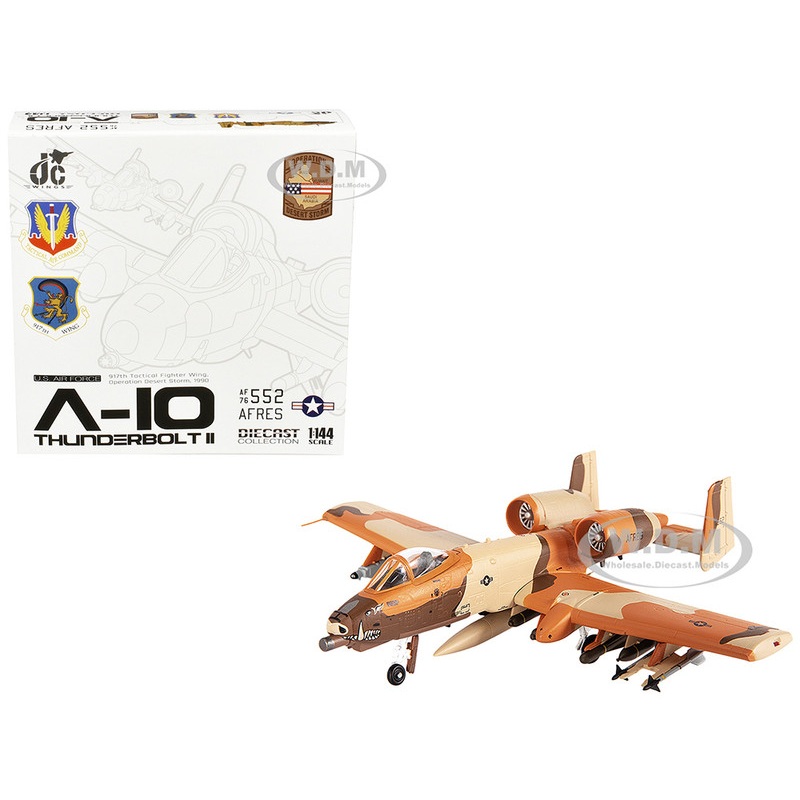 Fairchild Republic A-10C Thunderbolt II Attack Aircraft "917th Tactical Fighter Wing, Operation Desert Storm" (1990) United States Air Force 1/144 Diecast Model by JC Wings