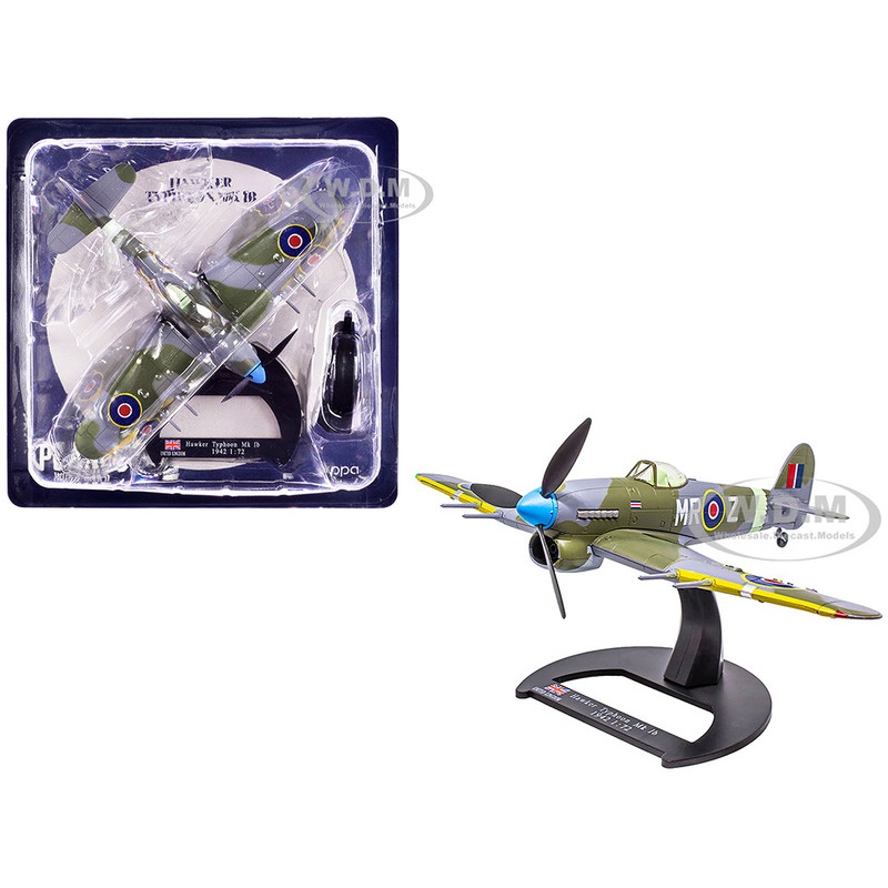 Hawker Typhoon Mk IB Fighter-Bomber Aircraft "No. 245 (Northern Rhodesian) Squadron" Royal Air Force (1942) "Planes of World War II" Series 1/72 Diecast Model Airplane by Luppa