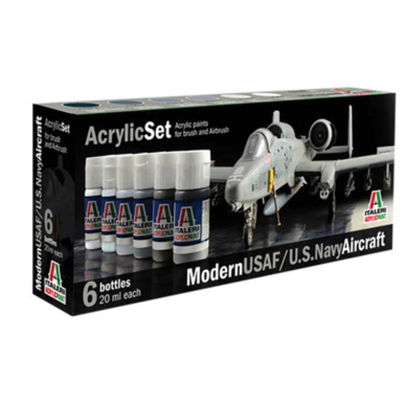 Modern USAF/U.S. Navy Aircraft Acrylic Paint Set  Plastic Model Kit by Italeri