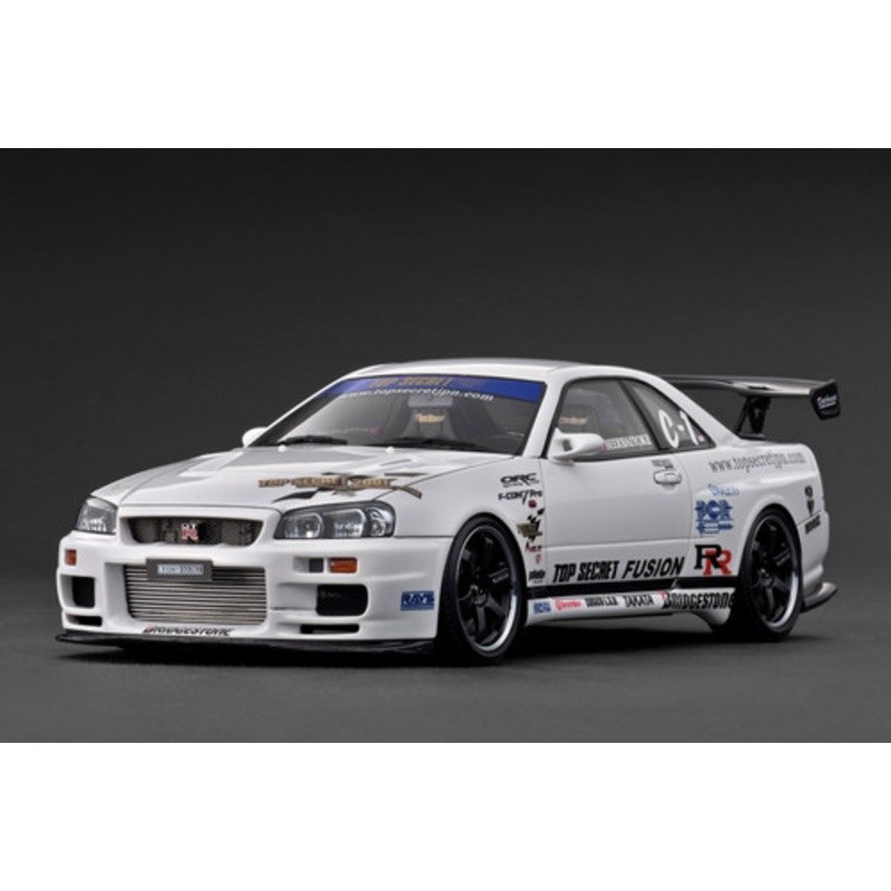 1/18 IG Ignition Model Nissan Skyline GT-R R34 Top Secret 34GT-R BNR34 (White) Car Model