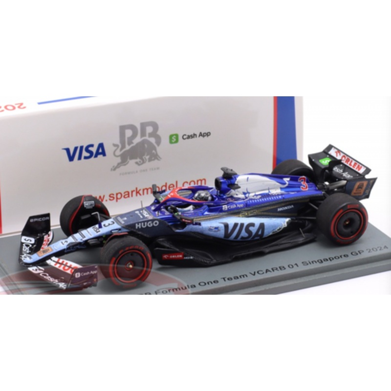 1/43 Spark 2024 Formula 1 Visa Cash App RB Formula One Team VCARB 01 #3 Singapore GP Daniel Ricciardo Car Model