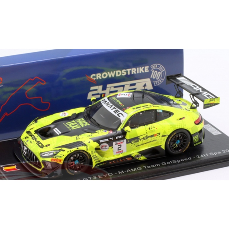 1/43 Spark Mercedes-AMG GT3 EVO No.2 M-AMG Team GetSpeed 24H Spa 2024 L. Stolz  J. Gounon  F. Schiller Car Model