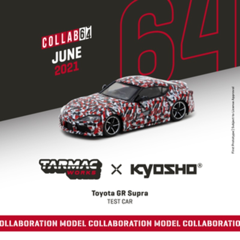 1/64  Toyota GR Supra TEST CAR (Kyosho x Tarmac Works) Diecast Car Model