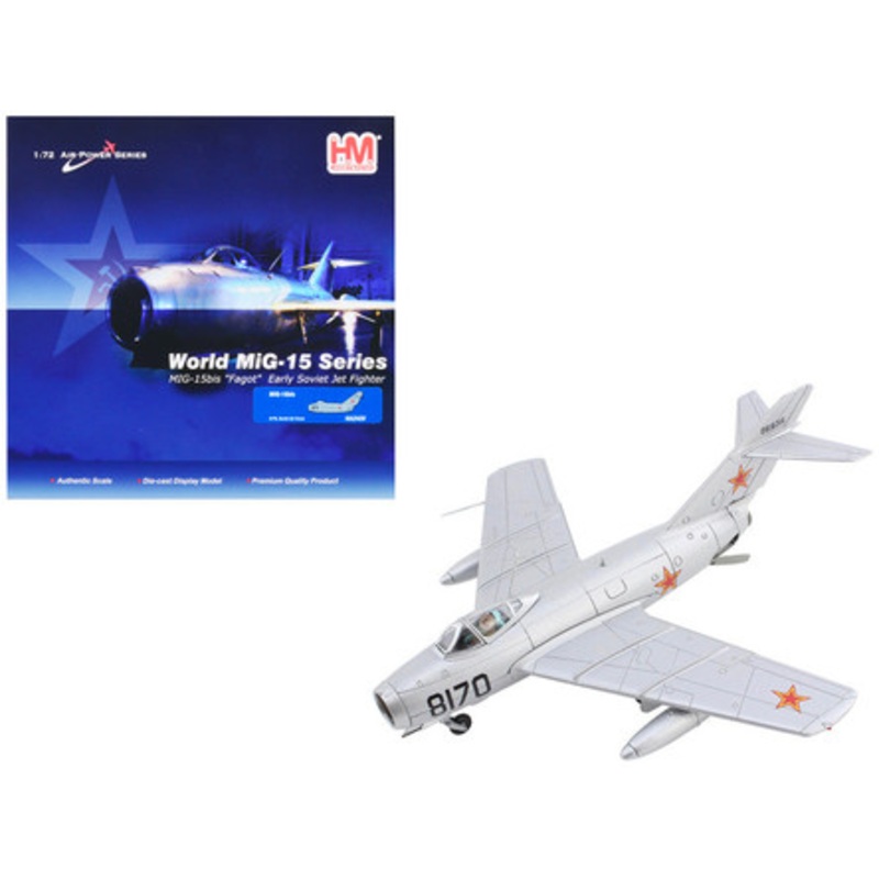 Mikoyan-Gurevich MiG-15Bis Fighter Aircraft "8170 Early Soviet Fighter" Soviet Air Force "Air Power Series" 1/72 Diecast Model by Hobby Master