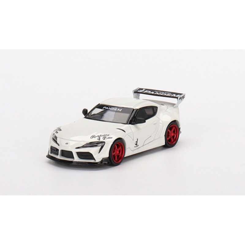 1/64 Mini GT Pandem Toyota GR Supra V1.0 (Pearl White with Red Wheels) Diecast Car Model