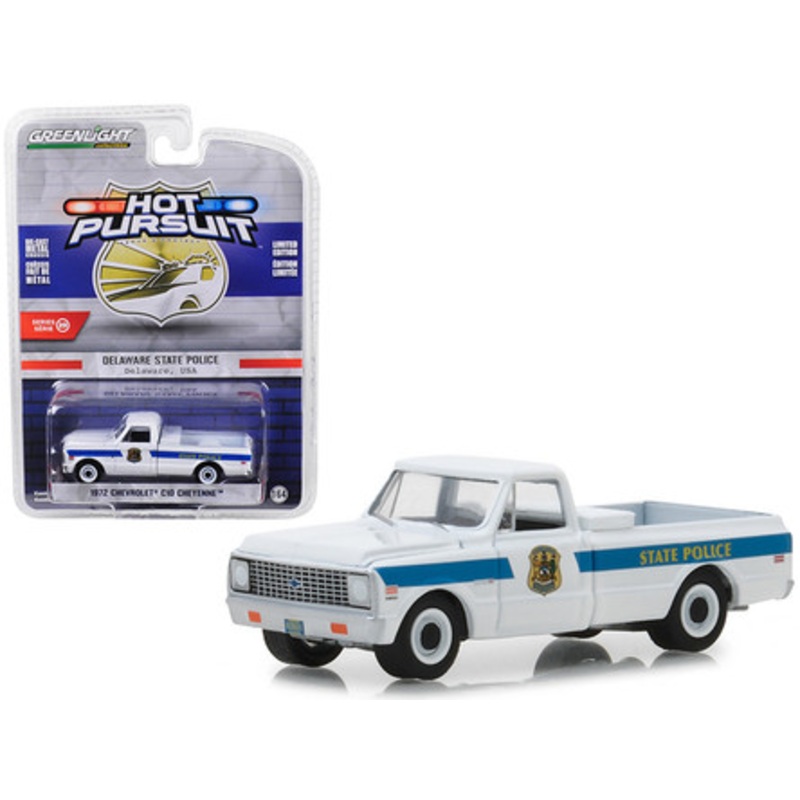 1972 Chevrolet C10 Cheyenne Pickup Truck Delaware State Police "Hot Pursuit" Series 29 1/64 Diecast Model Car by Greenlight