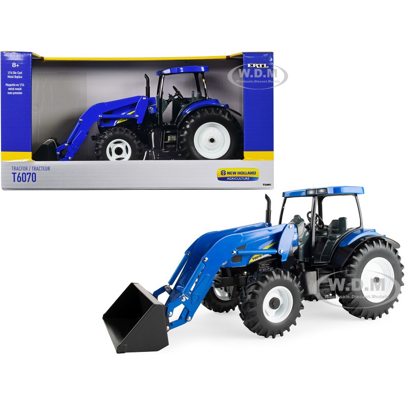 New Holland T6070 Tractor with Loader Blue "New Holland Agriculture" Series 1/16 Diecast Model by ERTL TOMY