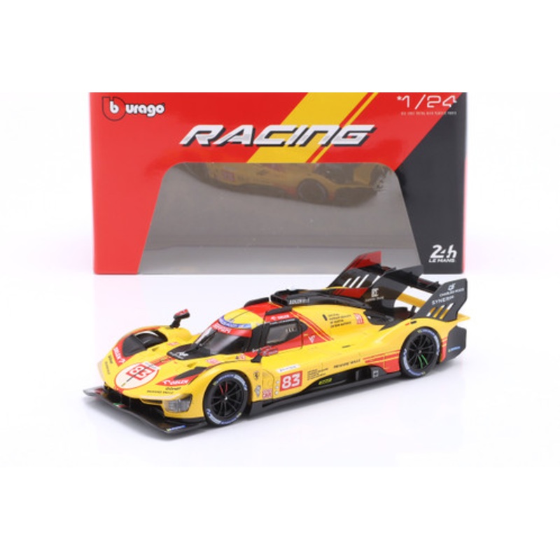 1/24 BBurago 2024 Ferrari 499P #83 24h LeMans AF Corse Robert Kubica, Robert Shwartzmann, Yifei Ye Diecast Car Model