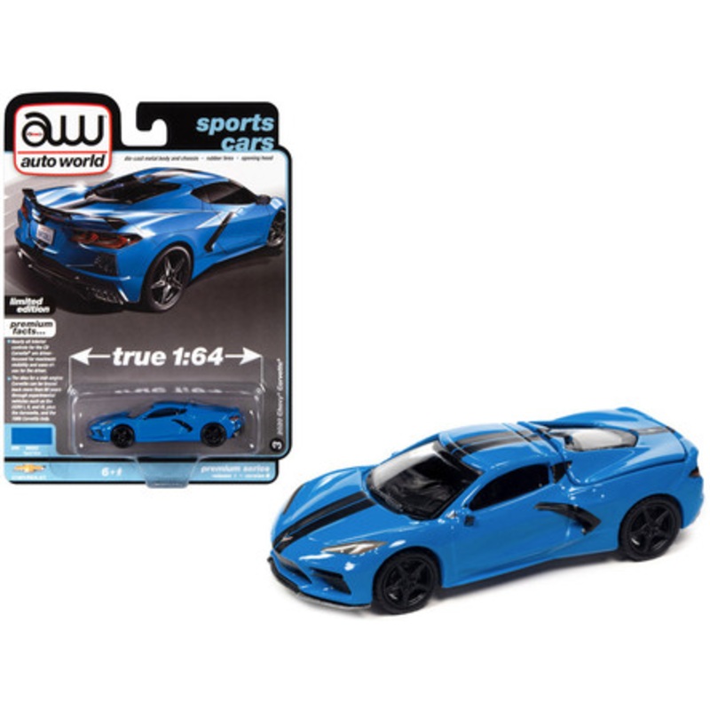1/64 Auto World 2020 Chevrolet Corvette C8 (Rapid Blue) Diecast Car Model