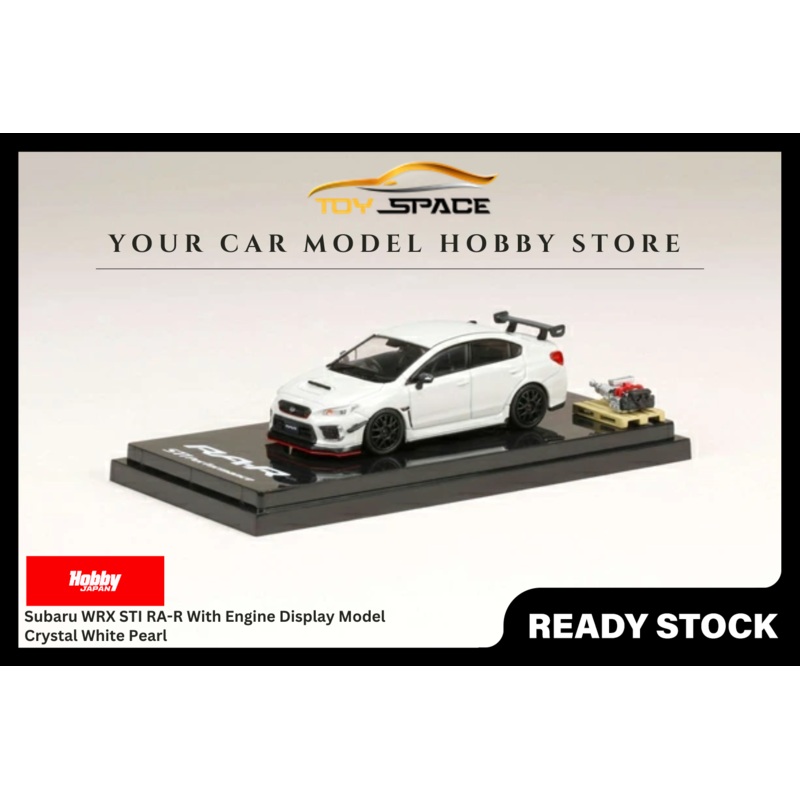 [HOBBY JAPAN] 1:64 Subaru WRX STI RA-R With Engine Display Model Crystal White Pearl