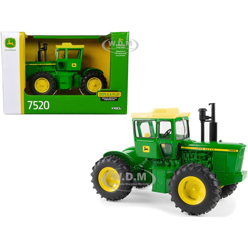 John Deere 7520 Tractor Green with Yellow Top "Replica Play" Series 1/32 Diecast Model by ERTL TOMY