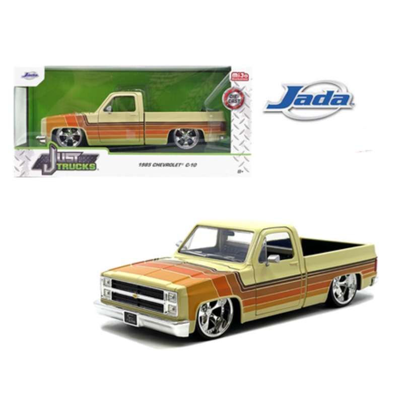 1/24 Jada 1985 Chevrolet C10 Pickup with Cartelli Wheels (Beige Yellow Gold) Diecast Car Model