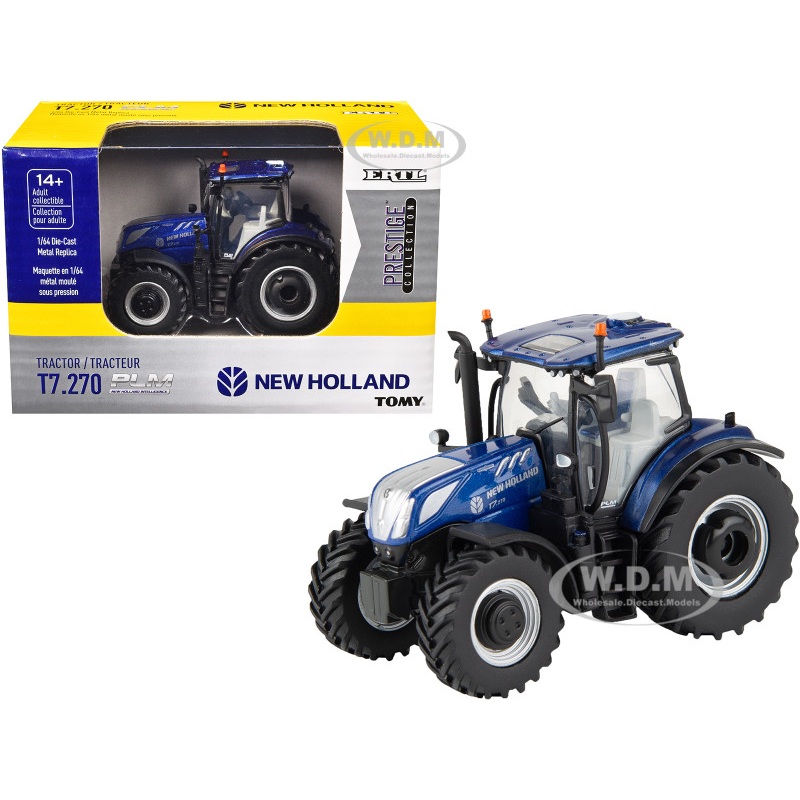 New Holland T7.270 Tractor Blue "Prestige Collection" 1/64 Diecast Model by ERTL TOMY