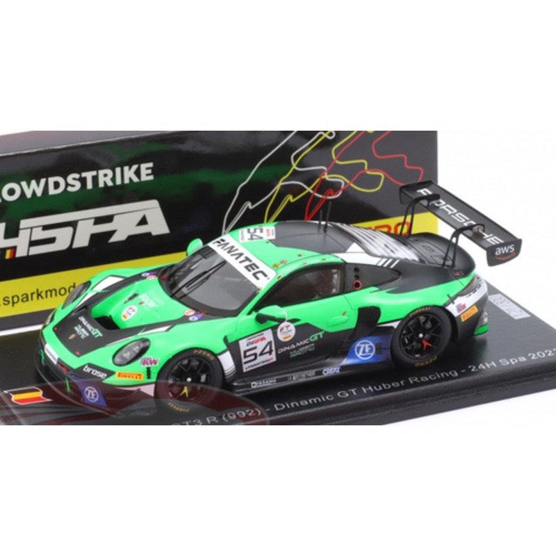 1/43 Spark Porsche 911 GT3 R (992) No.54 Dinamic GT Huber Racing 24H Spa 2023 A. Gven - S. Mller - C. Engelhart Car Model