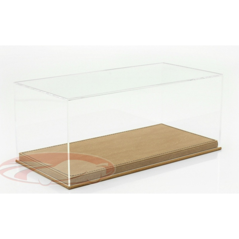 1/18 High Quality Showcase with Brown Leather Base & Acrylic Cover