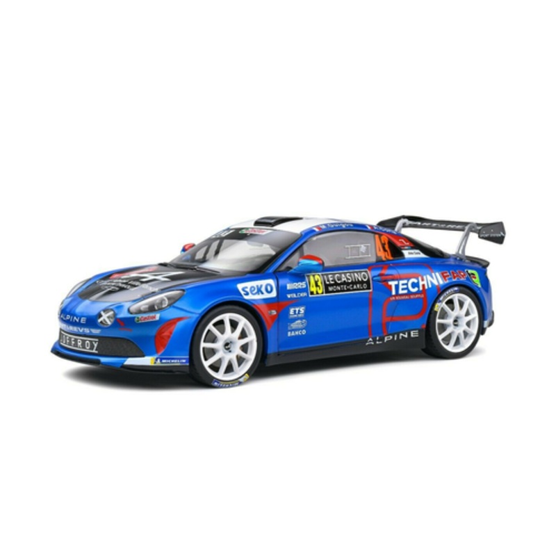1/18 Solido 2021 Renault Alpine A110 Rally RGT #43 Winner R-GT Rallye Monte Carlo Emmanuel Guigou, Alexandre Coria Diecast Car Model