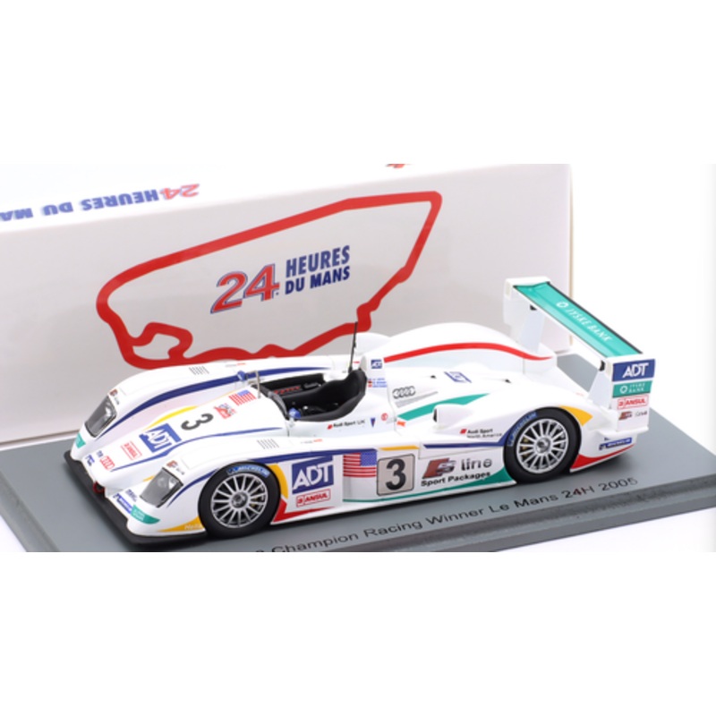 1/43 Spark Audi R8 No.3 Champion Racing Winner Le Mans 24H 2005 M. Werner - JJ. Lehto - T. Kristensen Car Model