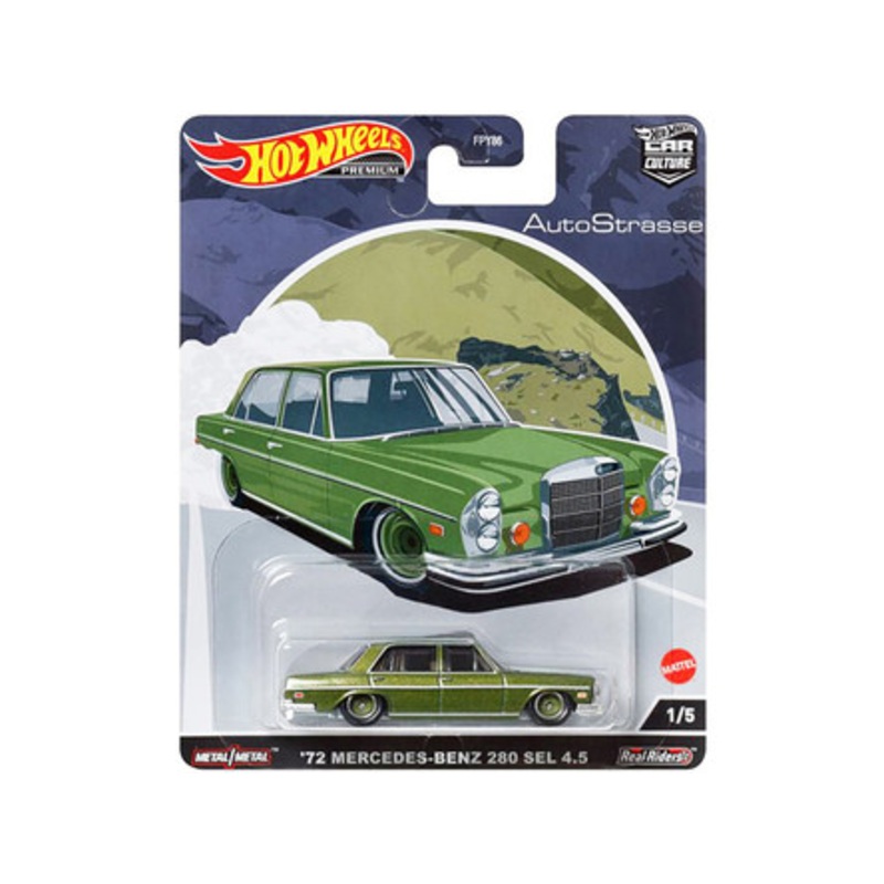 1972 Mercedes-Benz 280 SEL 4.5 Green Metallic "Auto Strasse" Series Diecast Model Car by Hot Wheels