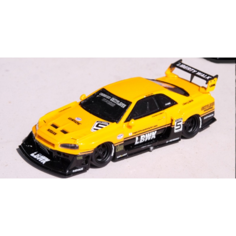 1/64 INNO64 Nissan Skyline LBWK (ER34) Super Silhouette (Yellow) Car Model