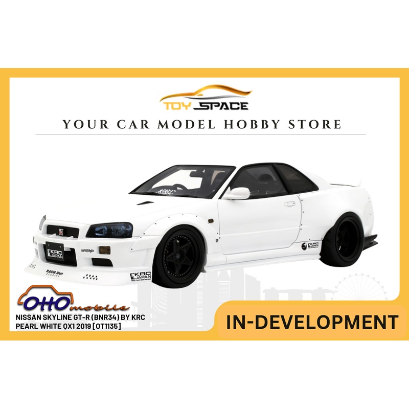 [OTTOMOBILE] 1:18 Nissan Skyline GT-R (BNR34) By KRC Pearl White QX1 2019 [OT1135]