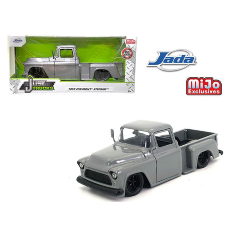 1/24 Jada 1955 Chevrolet Stepside Pickup Custom (Grey) Diecast Car Model