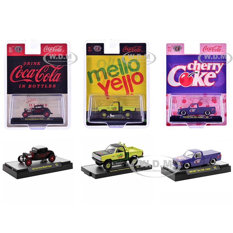 "Sodas" Set of 3 pieces Release 48 Limited Edition to 9650 pieces Worldwide 1/64 Diecast Model Cars by M2 Machines
