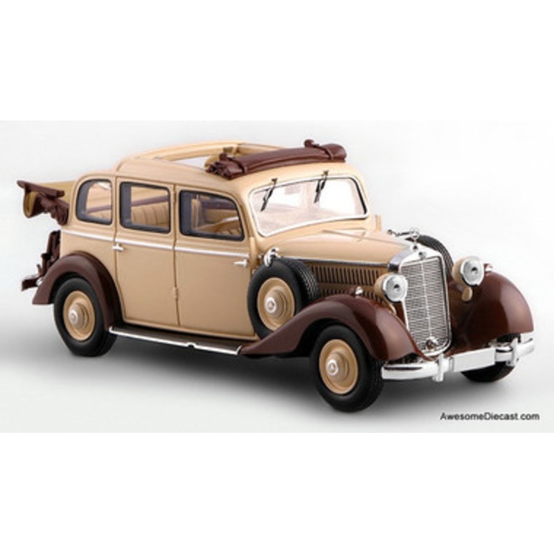 1936-1940 Mercedes-Benz 260D Pullman-Landaulets (Fully Open), Beige/Brown 1:43 Resin Cast Cast Model by Esval Models