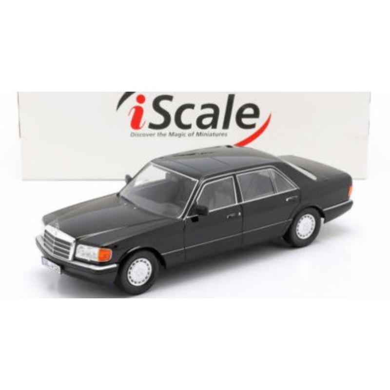 1/18 iScale 1985 Mercedes-Benz 560 SEL S-Class (W126) (Black) Diecast Car Model
