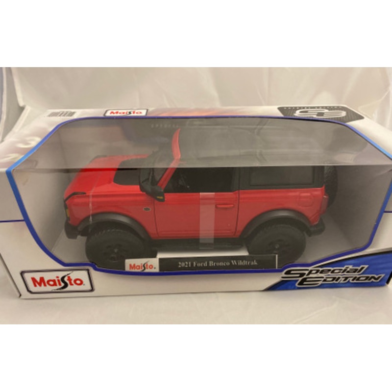 1/18 Maisto 2021 Ford Bronco Wildtrak (Red) Diecast Car Model