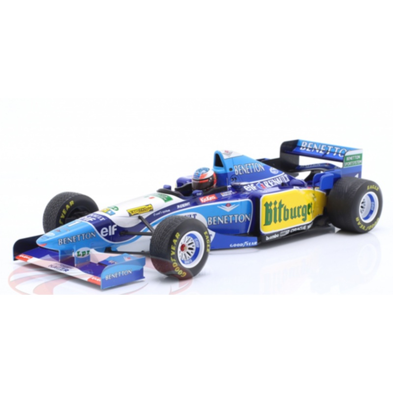 1/18 Minichamps 1995 Formula 1 Michael Schumacher Benetton B195 #1 Winner Europe GP Formula 1 World Champion Car Model