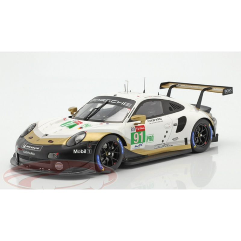 1/18 Spark 2019 Porsche 911 RSR GTE #91 2nd LMGTE Pro 24h LeMans Porsche GT Team Richard Lietz, Gianmaria Bruni, Frederic Makowiecki Car Model