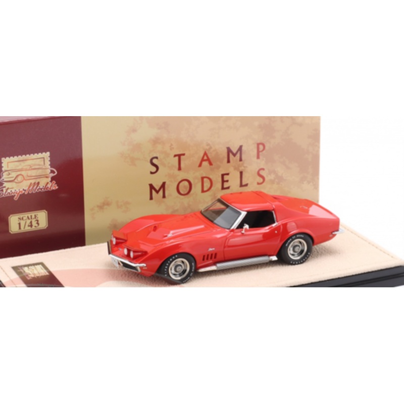 1/43 Stamp Models 1969 Chevrolet Corvette C3 Stingray L88 Coupe Closed Roof (Monza Red) Car Model