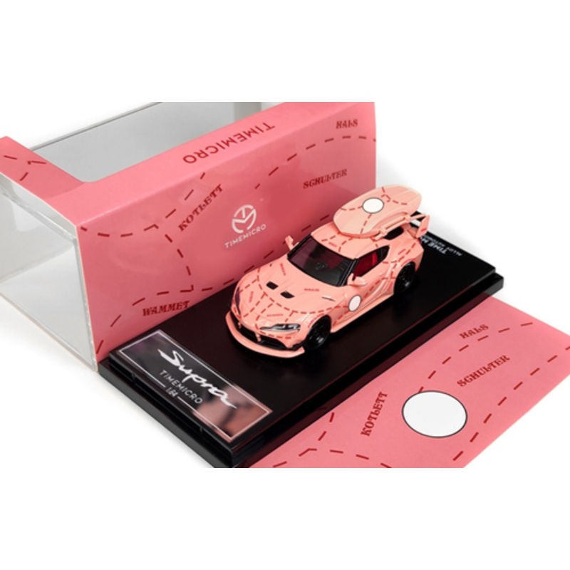 1/64 Time Micro Toyota Supra Pink Pig Deluxe Edition Car Model