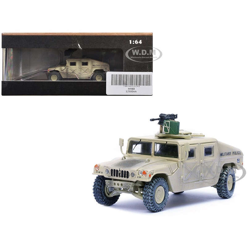 M988 Modern 44 Utility Vehicle with Grenade Launcher Desert Sand "Military Police, 4th Traffic Platoon, A company, 92nd MP Battalion 89th MP Brigade Ad Daman Saudi Arabia Gulf War" (1990) "Military Miniature" Series 1/64 Diecast Model by Panzerkampf