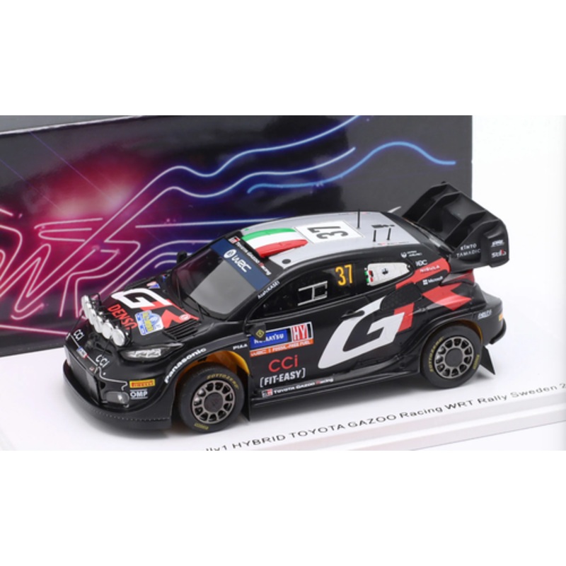 1/43 Spark 2024 Toyota GR Yaris Rally1 Hybrid #37 Rallye Sweden Toyota Gazoo Racing WRT Lorenzo Bertelli, Simone Scattolin Car Model