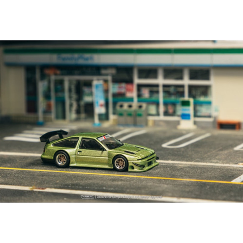 1/64 Tarmac Works Toyota Sprinter Trueno AE86 Widebody (Green) Diecast Car Model
