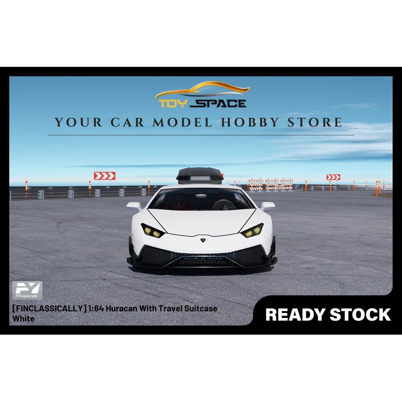 [FINCLASSICALLY] 1:64 Huracan With Travel Suitcase White