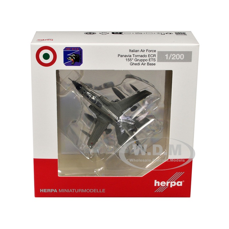 Panavia Tornado ECR Aircraft "155 Gruppo ETS, Ghedi Air Base" Italian Air Force 1/200 Diecast Model Airplane by Herpa