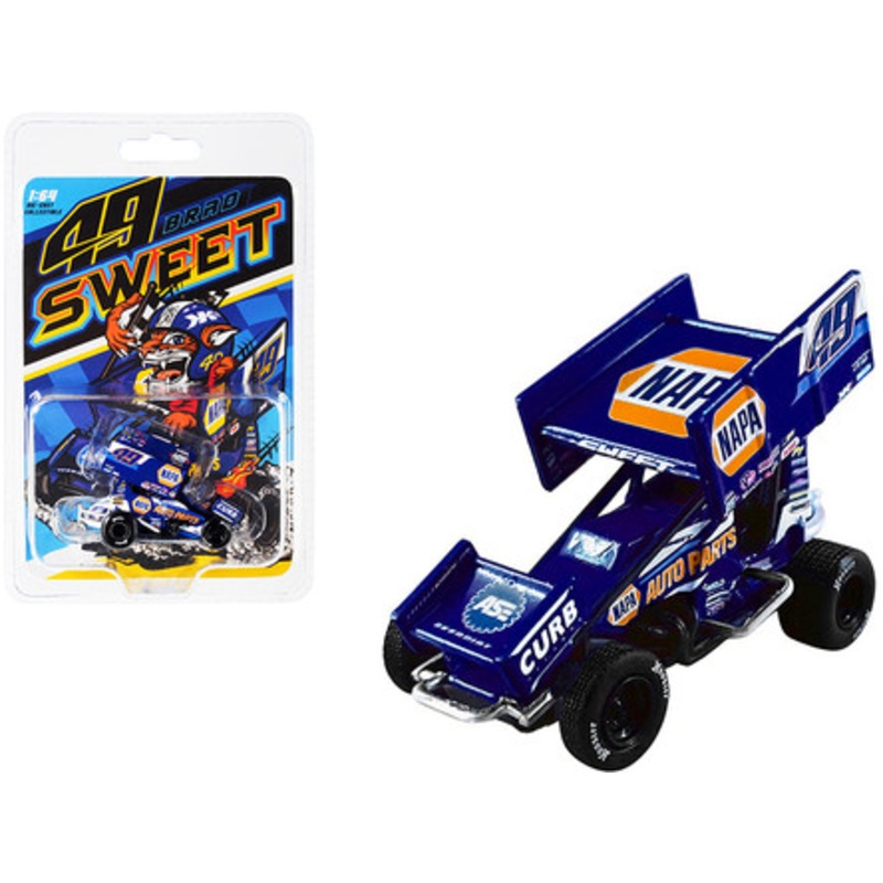Winged Sprint Car #49 Brad Sweet "NAPA" World of Outlaws Sprint Car "Kasey Kahne Racing" (2021) 1/64 Diecast Model Car by ACME