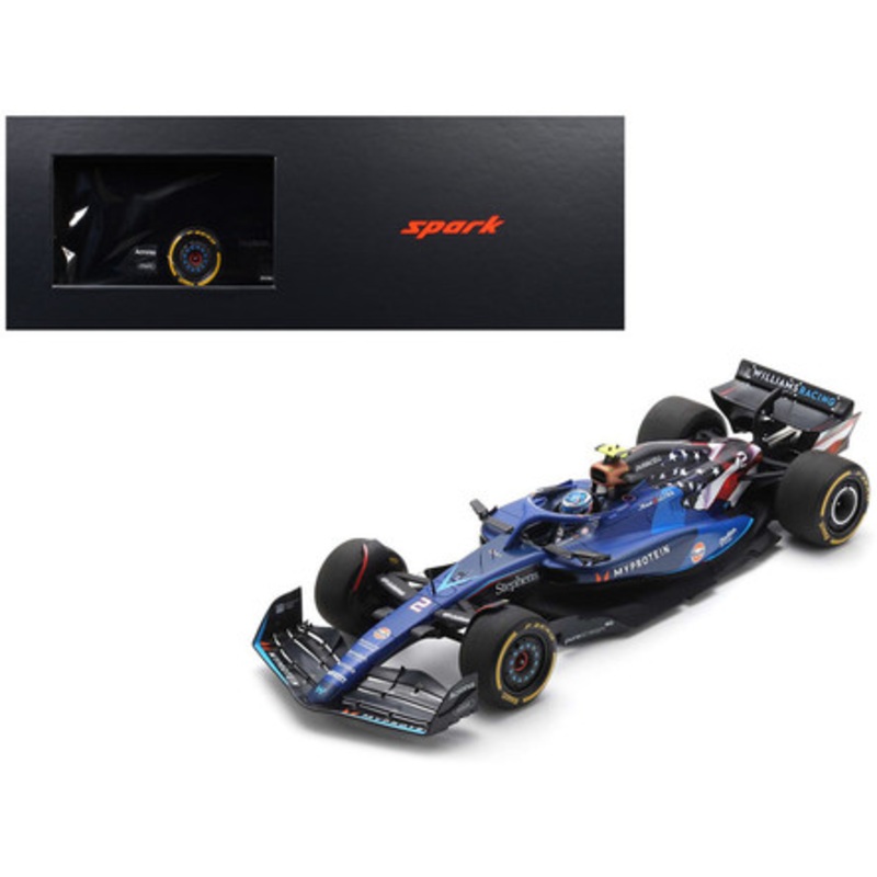 1/18 Spark 2023 Formula 1 Logan Sargeant Williams FW45 #2 10th Place USA GP Car Model