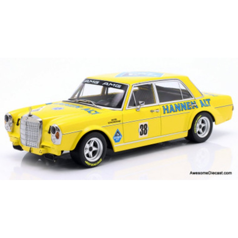 1971 Mercedes Benz AMG 300SEL 6.8 #38 (Final Of Season Hockenheim 1971) Yellow 1:18 Diecast Model Car by Werk83