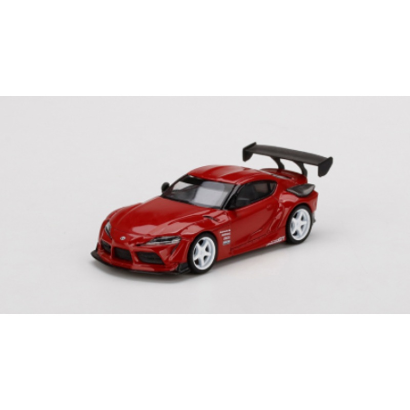 Toyota GR Supra "HKS" Renaissance Red with Carbon Accents and White Wheels Limited Edition to 3000 pieces Worldwide 1/64 Diecast Model Car by True Scale Miniatures