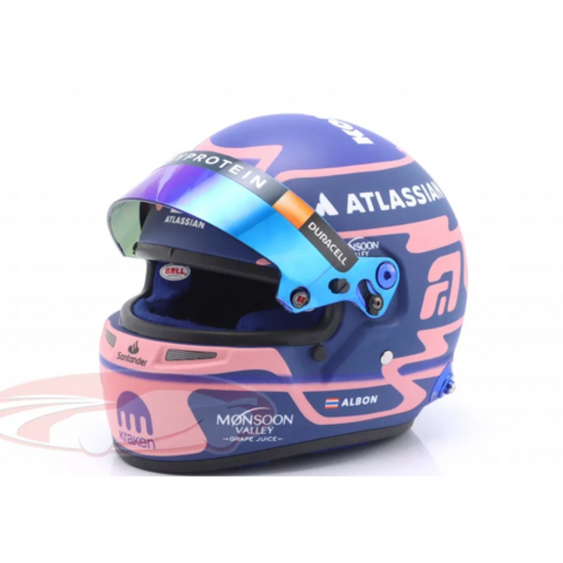 1/2 Bell 2025 Formula 1 Alexander Albon #23 Atlassian Williams Racing Helmet Model