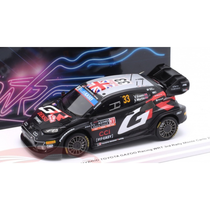1/43 Spark 2024 Toyota GR Yaris Rally1 HYBRID No.33 TOYOTA GAZOO Racing WRT 3rd Rally Monte Carlo E. Evans - S. Martin Car Model