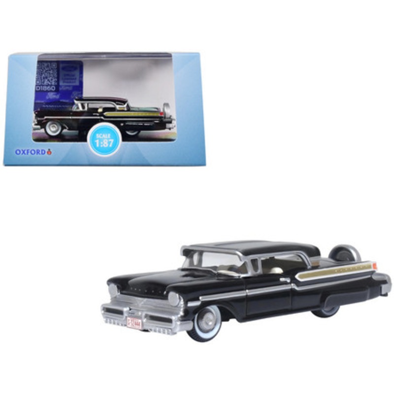 1957 Mercury Montclair Tuxedo Black 1/87 (HO) Scale Diecast Model Car by Oxford Diecast