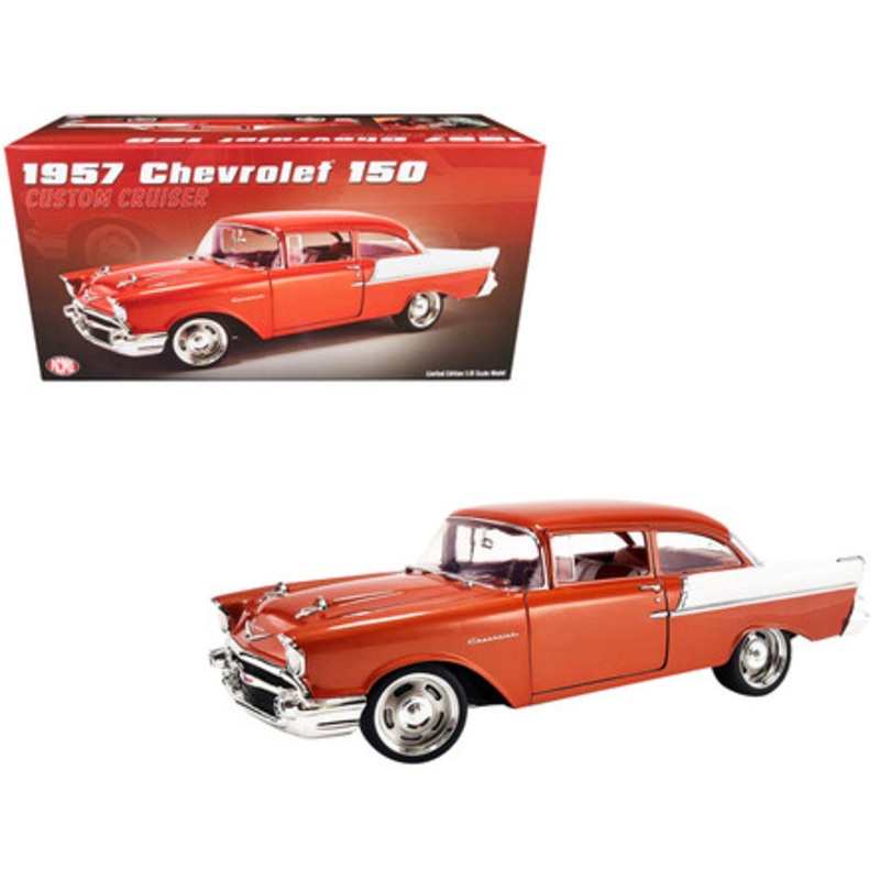 1/18 ACME 1957 Chevrolet 150 Custom Cruiser (Orange Red) Diecast Car Model Limited