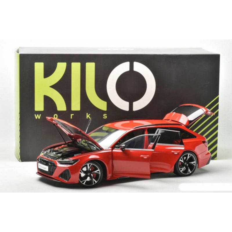 1/18 Kilo Works Audi RS6 C8 (Red) Full Open Diecast Car Model